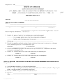 Application By Public Agency To Register Water Use For Road And Highway Maintenance, Contruction And Reconstruction Form - State Of Oregon Water Resources Department