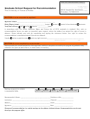Fillable Request For Recommendation Letter Form - The University Of Texas At Dallas Printable pdf