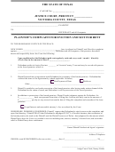 Plaintiff's Complaint For Eviction And Suit For Rent Template - Victoria County