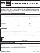 Form Trea-0607 - Signature Verification Form - Nyc Department Of Finance