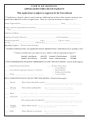 Application For Use Of Facilityform - Town Of Boston
