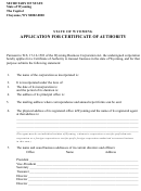 Application For Certificate Of Authority - Wyoming Secretary Of State Printable pdf