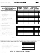 Worksheet Ct-1040aw - Part-year Resident Income Allocation Worksheet, Employee Apportionment Worksheet - 1998