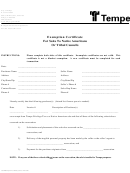 Exemption Certificate For Sales To Native Americans Or Tribal Councils Form Printable pdf