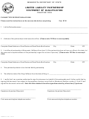 Limited Liability Partnership Statement Of Qualification Form - Minnesota Secretary Of State