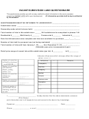 Vacant/subdivision Land Questionnaire Form