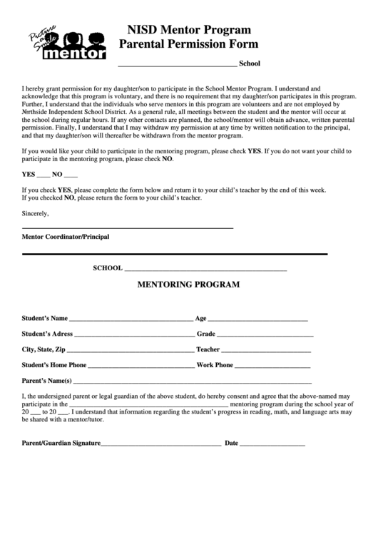 Parental Permission Form Printable pdf