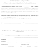 Permission To Obtain A Background Check Form