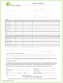 Health Certificate Form
