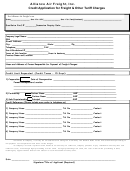 Credit Application For Freight / Other Tariff Charges Form