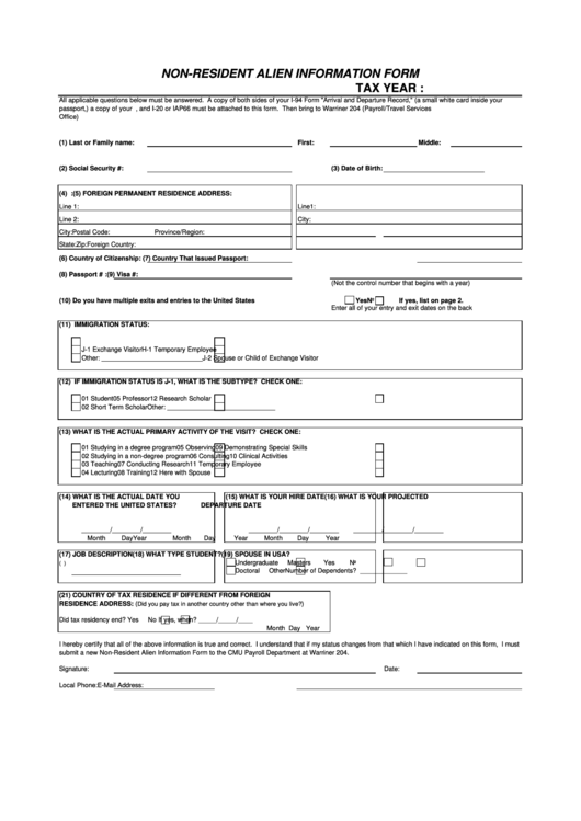 Top Non Resident Tax Form Templates Free To Download In PDF Format