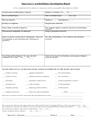 Supervisor's Accident/injury Investigation Report Template