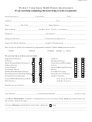 Workers' Comp Injury Health History Questionnaire Template