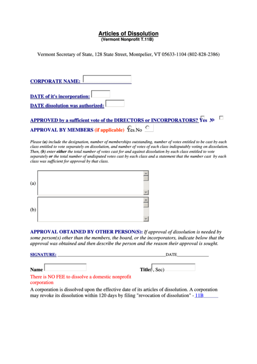Articles Of Dissolution Template Printable pdf