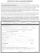 Public Accounting Experience Form - State Of Nebraska Board Of Public Accountancy
