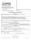 Fillable Certificate Of Authority Foreign Nonprofit Corporation - Washington Secretary Of State Printable pdf