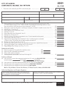 Form Al-1120 - Corporate Income Tax Return - City Of Albion - 2001