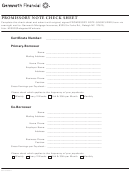 Fillable Promissory Note Check Sheet Printable pdf