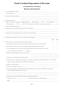 Business Questionnaire Form - North Carolina Department Of Revenue