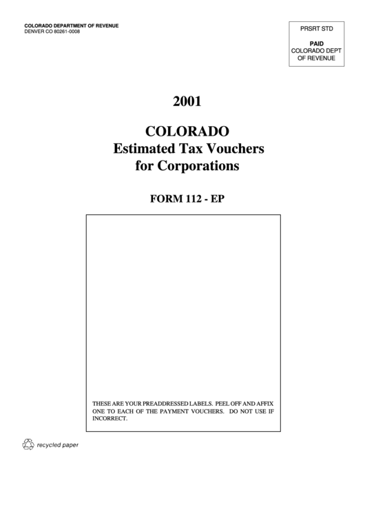 2001 Colorado Estimated Tax Vouchers For Corporations Printable Pdf Download 8640