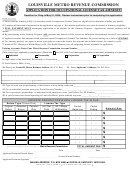 Application For Occupational License Tax Amnesty Form - Louisville Metro Revenue Commission
