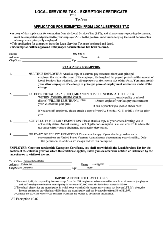 Tax Exemption Form Ireland