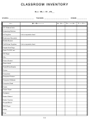 Classroom Inventory Form