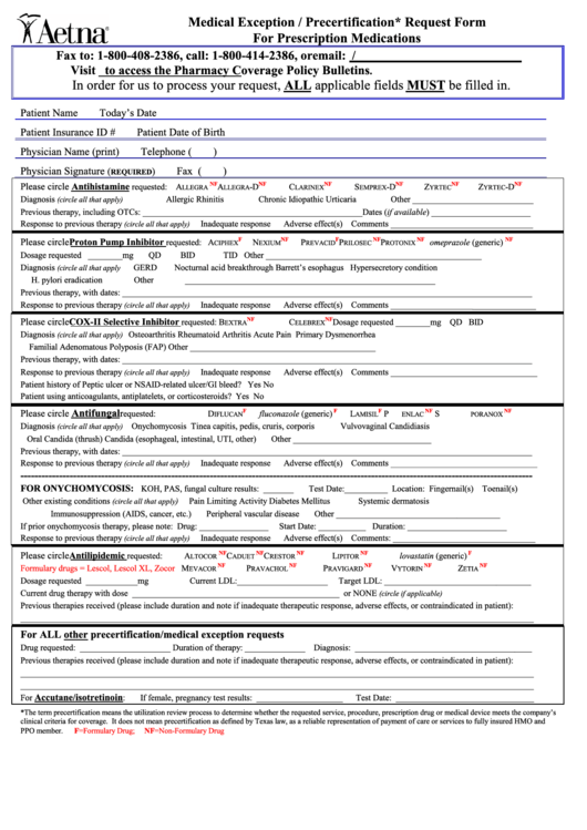 Form Request Medical Exception