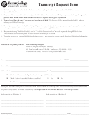 Form 42200-053 - Transcript Request Form - Rowan College