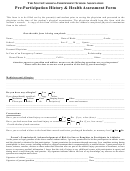 Pre-participation History & Health Assessment Form
