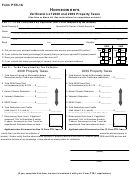 Form Ptr-1a - Homeowners Verification Of 2008 And 2009 Property Taxes