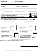 Form Ptr-1a - Homeowners Verification Of 2013 And 2014 Property Taxes