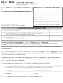Form Ot-3 - Occupation Tax Personal Return - Employee Only - 2004