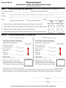 Form Ptr-1a - Homeowners Verification Of 2001 And 2002 Property Taxes