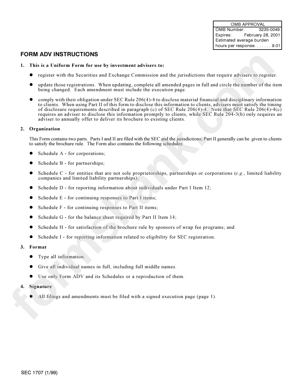 Form Adv Instructions