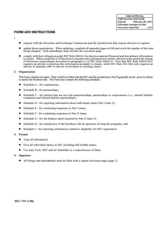 Form Adv Instructions Printable pdf