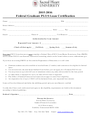 Federal Graduate Plus Loan Certification Form