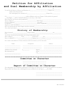 Petition For Affiliation And Dual Membership By Affiliation Form
