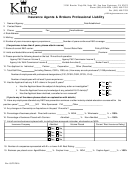 Fillable Insurance Agents & Brokers Professional Liability Form Printable pdf