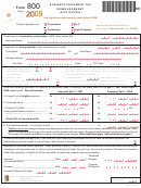 Form 800 - Business Equipment Tax Reimbursement Application 2009 Printable pdf