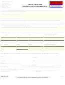 Application For Certificate Of Withdrawal Form - Secretary Of State