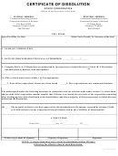Certificate Of Dissolution Stock Corporation Form