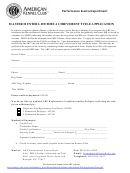 Master Hunter Lifetime Achievement Title Application Form