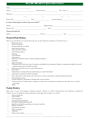Health/medical Questionnaire Form