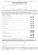 Medical Questionnaire Template Printable pdf