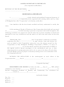 Sample Secretary's Certificate Form