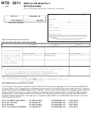 Form Wtd - Employer Monthly Withholding - City Of Pittsburgh - 2011