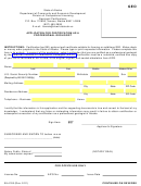Form 08-4126 - Application For Certification As A Professional Geologist - 2001