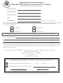 Application For Extension Request Form - Ohio 2001 Public Utility Personal Property Tax Report