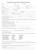 Chiropractic Case History/patient Information Form